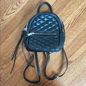 Rebecca Minkoff Black Quilted Backpack with Modern Design